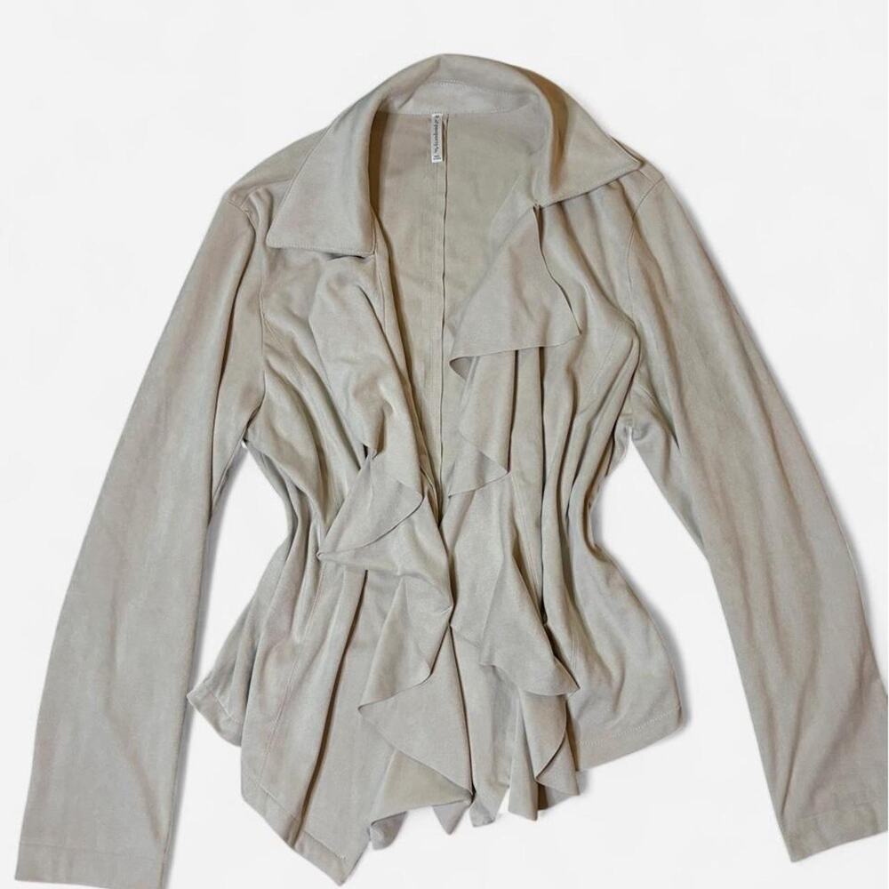 Cream Suede Flare Jacket - Size M